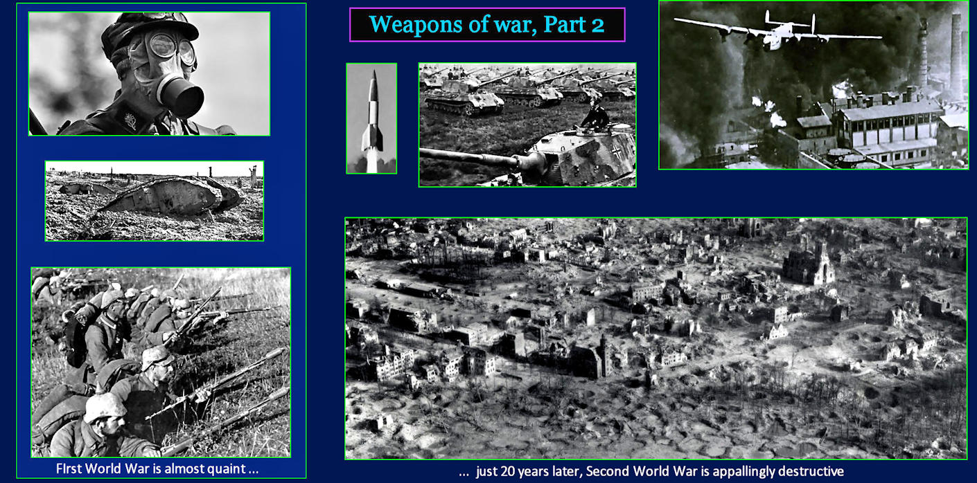 Warfare turns apocalyptic, 1940s